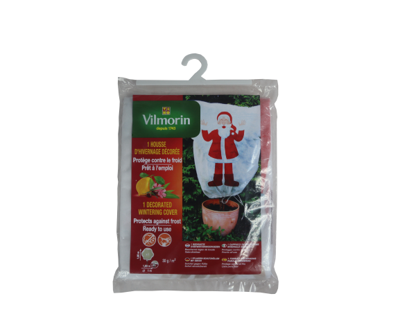 Croissance et protection des végétaux - Housse d'hivernage décorée - Père Noël - 1.6 m x 1.6 m - face recto